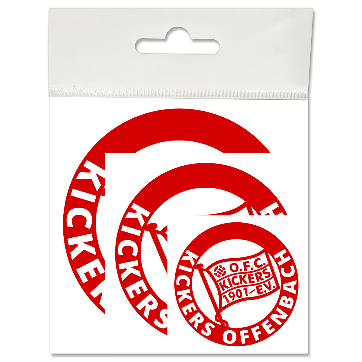 Aufkleber 3er-Set Rot-Weiss
